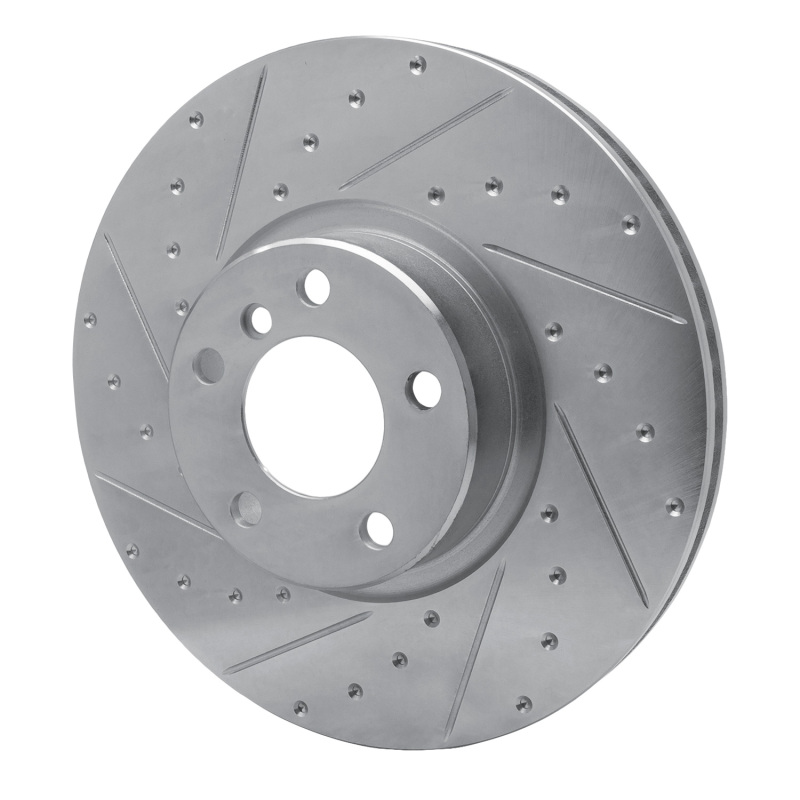 BMW X4 Brake Rotor (1) - Front - R1 Concepts - Drilled & Slotted - Silver - `16-`18